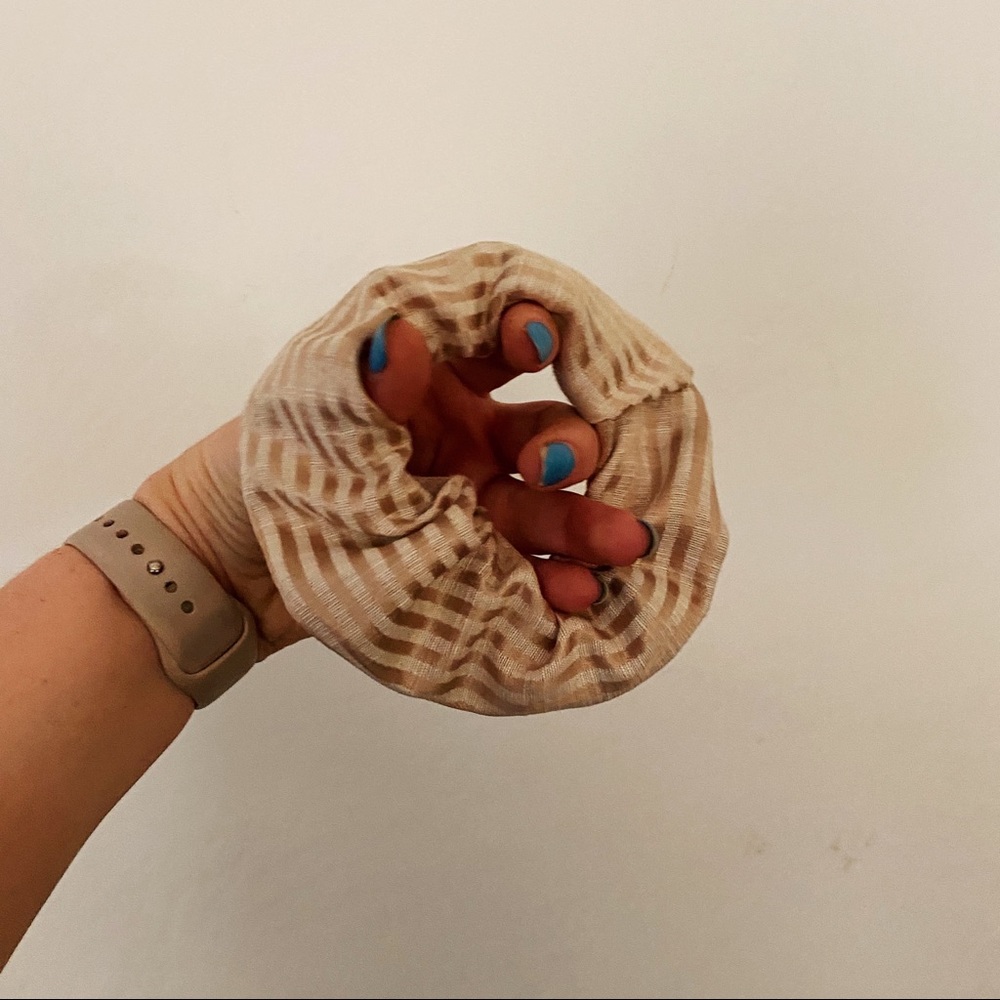 ‘GOLD RUSH’ Handmade Gold Striped Scrunchie - Picture 6 of 7